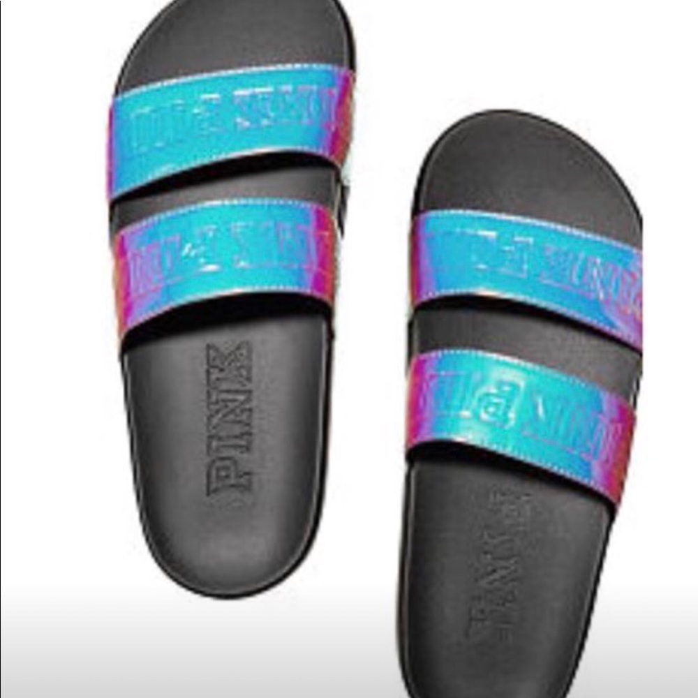 Vs pink metallic slippers
